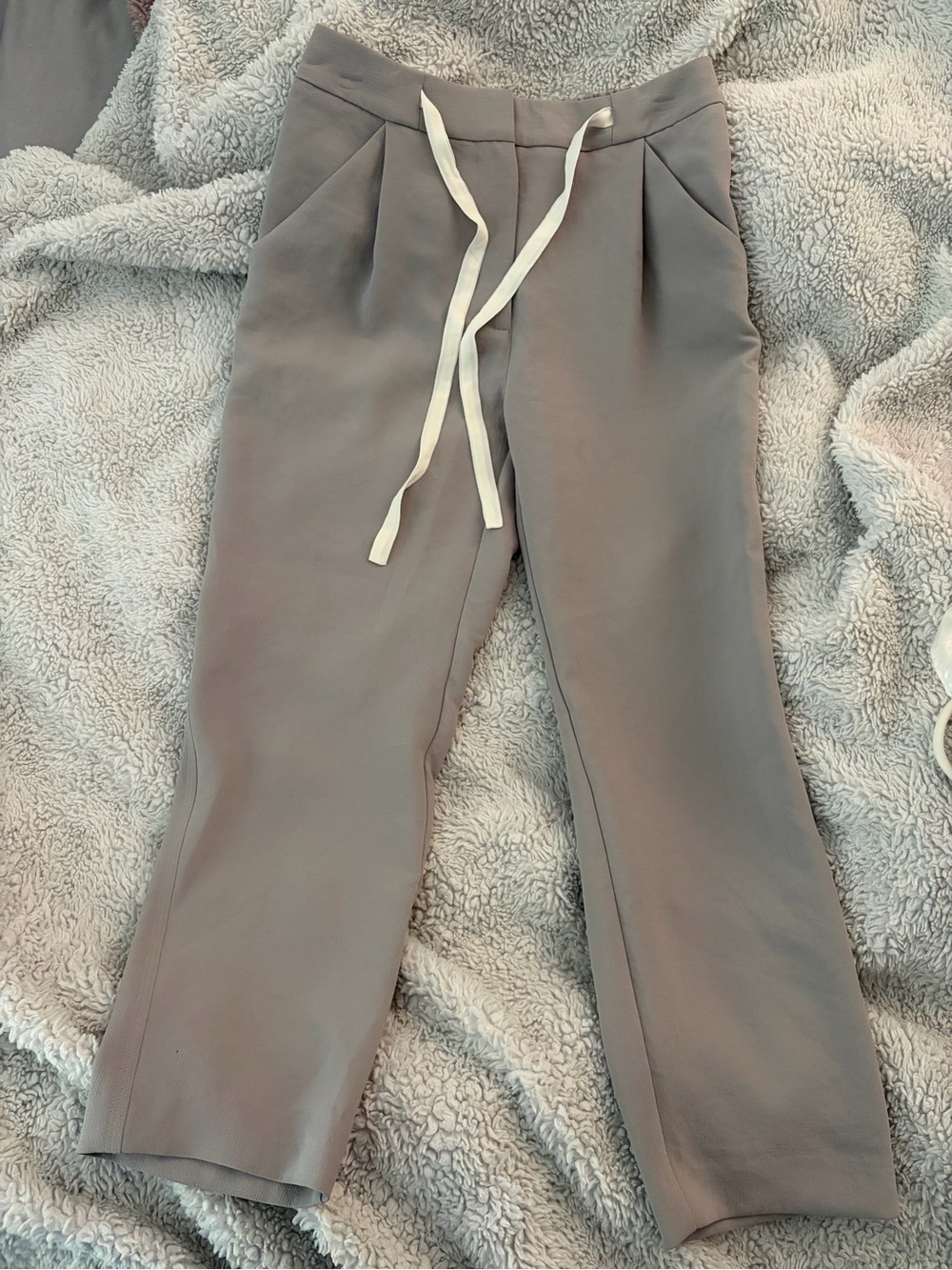 Taupe Gray Drawstring Pull-On Pants
